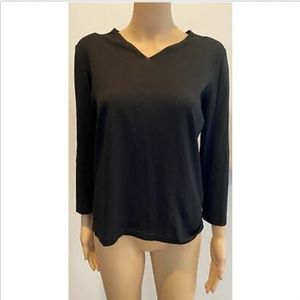 HERMES Black silk blend v neck sweater SZ 40